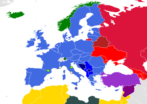 Kart med EU og naboland