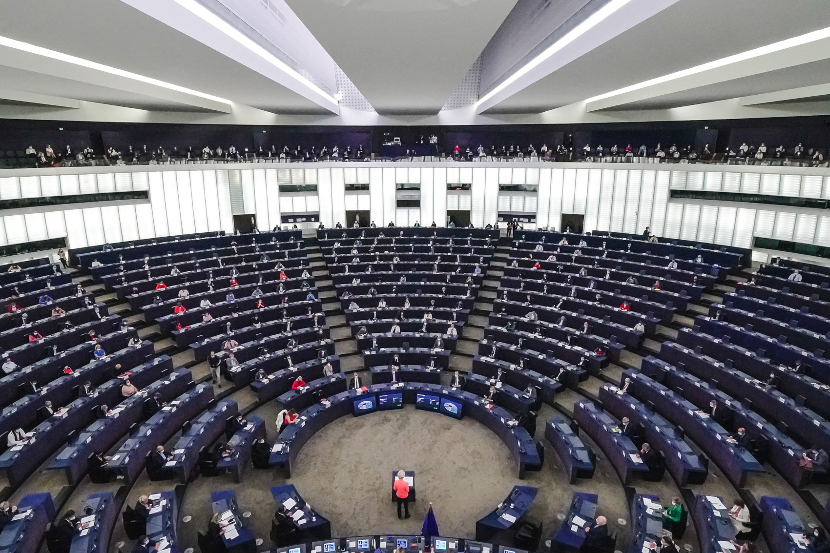 Bilde av plenumssalen i Europaparlamentet 