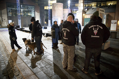 soldiers of Odin in the streets