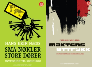 covers of two books (Små nøkler, store dører by Hans Erik Næss and Maktens Uttrykk by Fredrik Engelstad)
