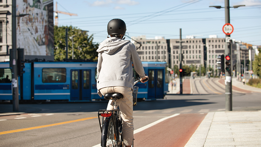 Cyclist in urban environment