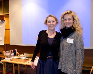 Vertskapet. Fra venstre: Forskningsleder Anne Inger Helmen Borge og forskningskonsulent Vera Østensen.