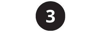 The number 3 in white, within a black circle