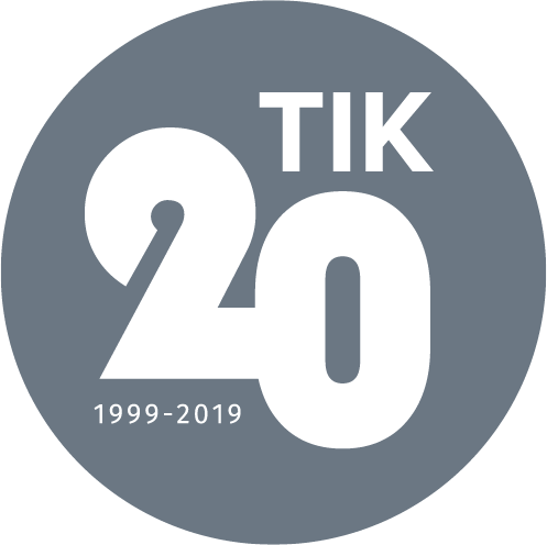Logo for TIK's 20 year anniversary